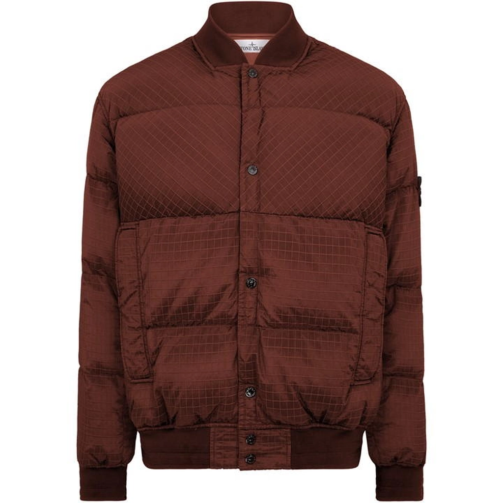 Stone Island Macro Ripstop Nylon Metal Bomber Jacket - Red